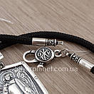 Комплект! Срібний православний кулон з шовковим шнурком. Архангел Михаїл на шнурі з срібним замком, фото 5