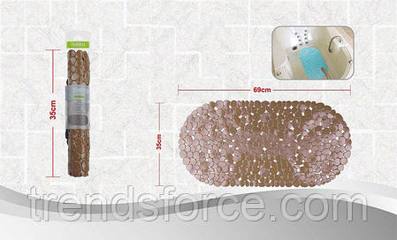 Килимок у ванну кімнату антиковзний гумовий 69х35 см Bathlux Stone 40027 132545, фото 2