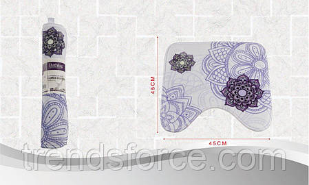Килимок у ванну кімнату антиковзаючий бавовняний 45х45 см Bathlux Flor de clasico 10182, фото 2