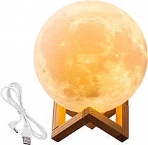 Настільний світильник нічник Місяць 15 см Magic 3D Moon Light Touch Control 154094, фото 2