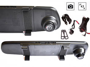 Відеореєстратор-дзеркало автомобільний з камерою заднього виду Dvr 1433 4,3 Full HD 152635, фото 2