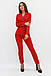 Класичний жіночий брючний костюм з креп-костюмки, червоний, фото 2