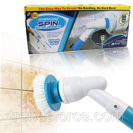 Електрична щітка для прибирання плитки та кахлю Spin Scrubber з насадками 142155, фото 2
