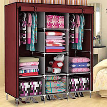 Складаний тканинний шафа органайзер Wardrobe 88130 коричневий 150718, фото 3