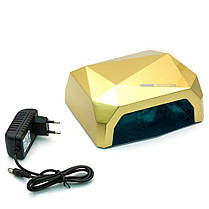 Гібридна лампа для манікюру Sun Diamond Ccflled 36W Золота 183001, фото 2