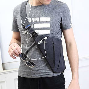 Сумка месенджер через плече Cross Body чорна 154038, фото 2
