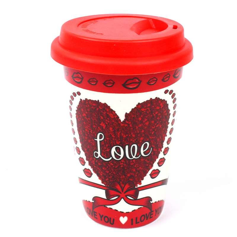 Кружка с силиконовой крышкой в подарочной упаковке Love 132041: продажа ...