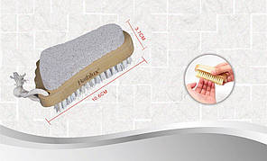 Тертка для ніг двостороння з натуральним ворсом і пемзою 3.7х10.6 см Bathlux 90519 132112, фото 2