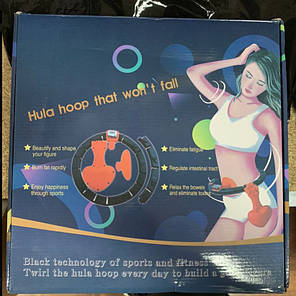 Масажний обруч хулахуп розбірної Massaging Hula Hoop Exerciser чорний 130256, фото 2