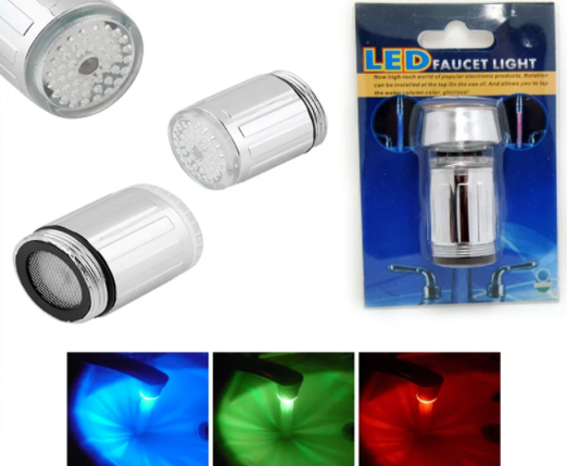 Насадка на кран з LED-підсвіткою з функцією економця води Faucet ligt multi, фото 1