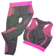 Жіноча майка та жіночі для фітнесу, йоги, бігу Yoga Wear A Suit Slimming рожеві 130591