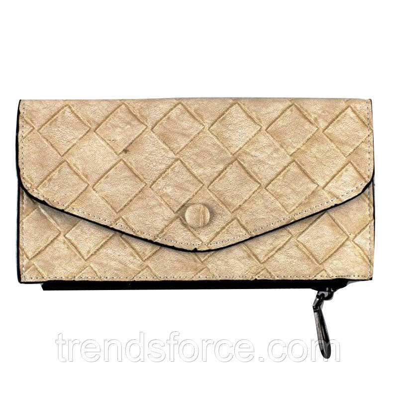 Жіночий клатч портмоне гаманець 20х10 см Viki бежевий 149155