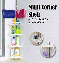 Кутова полиця органайзер для ванної кімнати 4 полиці висота від 100 до 320 см Multi Corner Shelf 150721