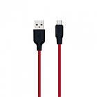 Зарядка USB кабель Hoco X21 USB для Samsung J3 2017 (J330) micro USB Red, фото 2