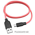 Зарядка USB кабель Hoco X21 USB для Samsung J3 2017 (J330) micro USB Red, фото 4
