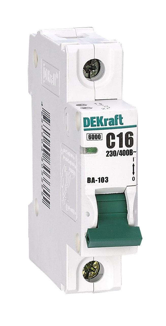 Авт. вимикач Dekraft ВА-103 1p 16A C 6kA 12058DEK