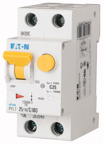 Дифавтомат Eaton PFL7 1+Np 25A 10kA 30mA C 263549