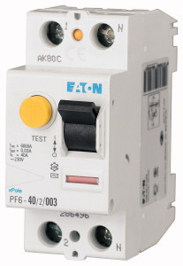 Диф. реле Eaton PF6 2p 40A 30mA 286496, фото 1