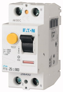 Диф. реле Eaton PF6 2p 63A 30mA 286500