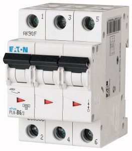 Авт. вимикач Eaton PL6 3p 6A C 6kA 286598