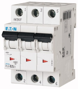 Авт. вимикач Eaton PL6 3p 25A C 6kA 286603