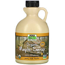 Органічний кленовий сироп NOW Foods "Organic Maple Syrup" середній бурштиновий, клас А (946 мл)