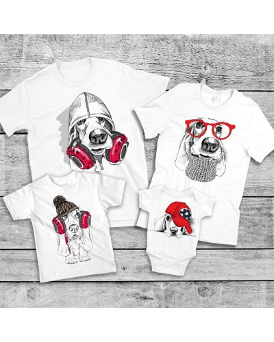 Футболки Фемілі Лук Family Look для всієї родини "Собаки" Push IT