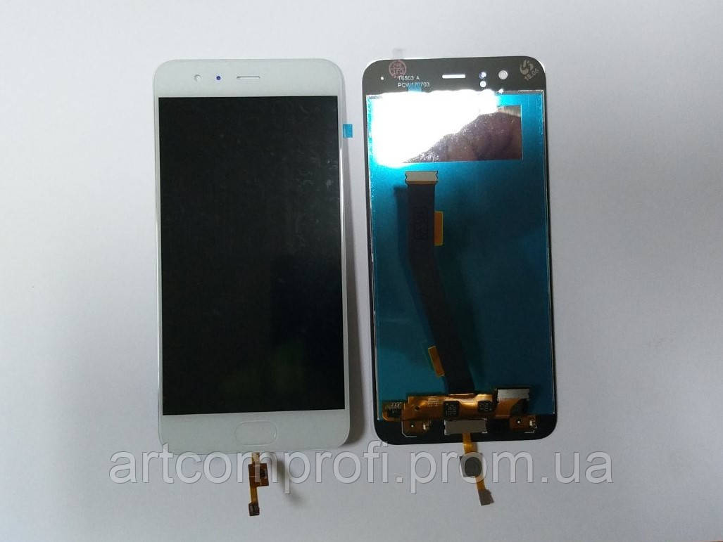 Модуль тачскрин + дисплей Xiaomi Mi 6 со шлейфом сканера отпечатка пальца White - фото 1 - id-p1292146326
