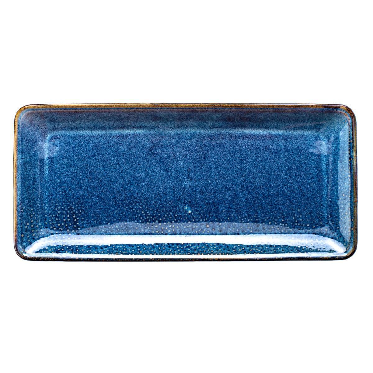 Тарілка плоска прямокутна 35,5x16,5 см  "DEEP BLUE "