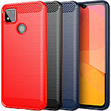 Чохол протиударний Carbone Slim Series для Xiaomi Redmi 9c синій карбоновий ударостійкий чохолредмі 9с, фото 6