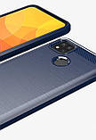 Чохол протиударний Carbone Slim Series для Xiaomi Redmi 9c синій карбоновий ударостійкий чохолредмі 9с, фото 7