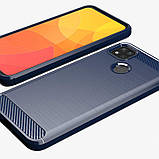 Чохол протиударний Carbone Slim Series для Xiaomi Redmi 9c синій карбоновий ударостійкий чохолредмі 9с, фото 4