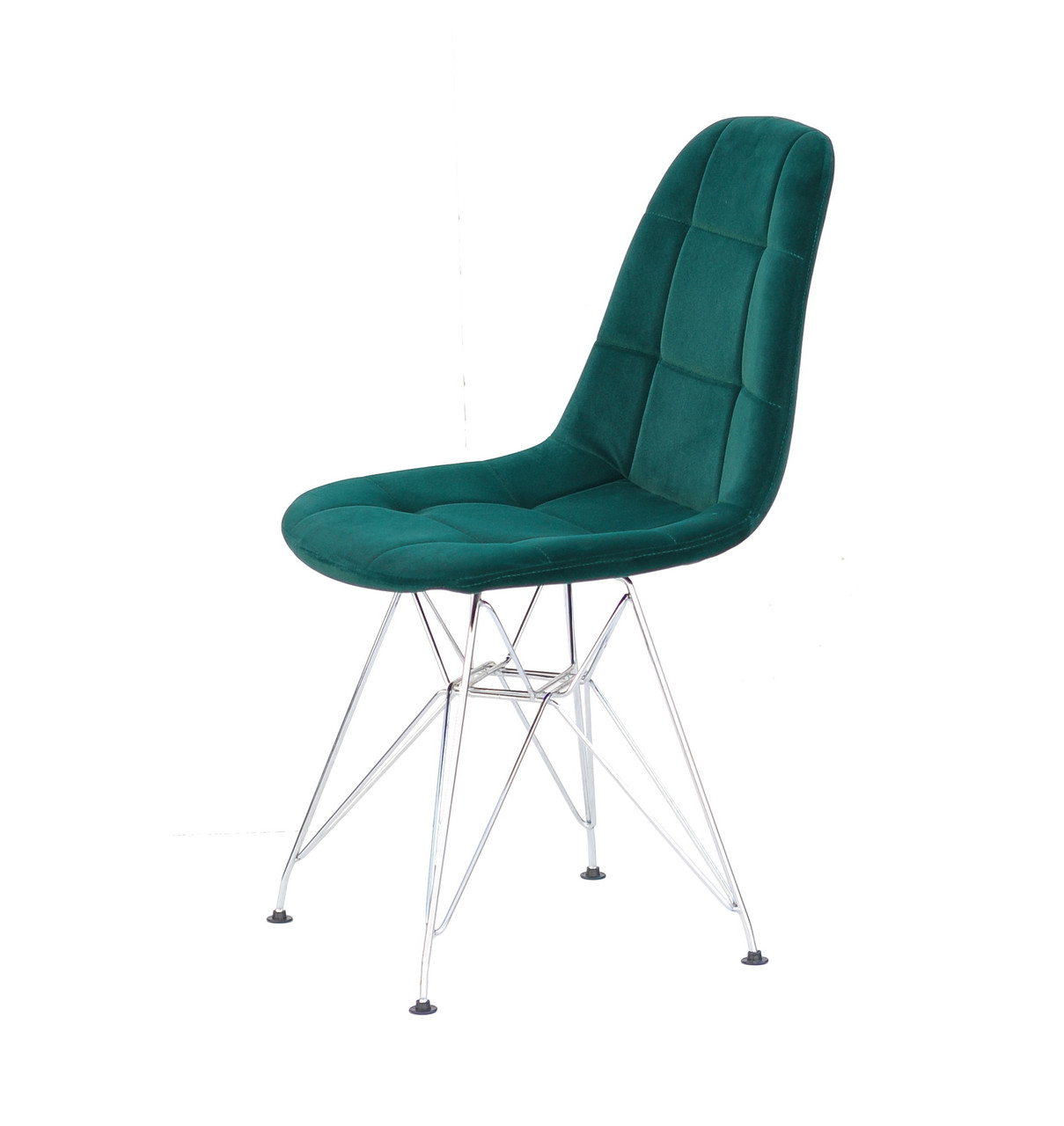 Зеленый стул бархатная обивка со стильными хромированными ножками Peter CH-ML