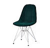 Зеленый стул бархатная обивка со стильными хромированными ножками Peter CH-ML, фото 4