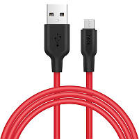 Зарядка USB кабель Hoco X21 USB для Samsung Galaxy J7 2017 (J730) micro USB Red