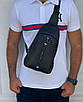 Чоловіча крута якісна нагрудна сумка H.T leather, фото 9