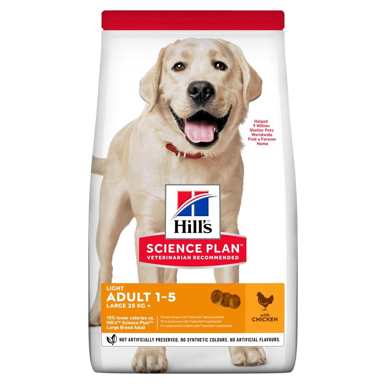 Hills SP Canine Adult Light Large Breed Chicken (Хілс СП Лайт) для великих 25+ собак 1-5 років за зайвої ваги