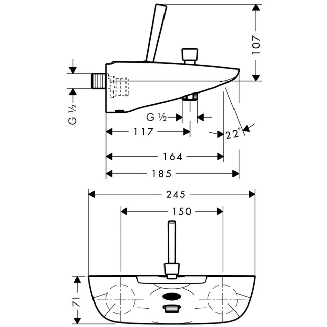 Змішувач для ванни Hansgrohe Puravida 15472400