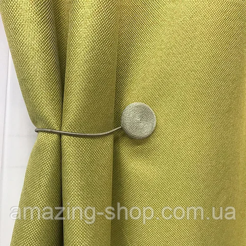 Сонцезахисні штори <unk> Штори з мішковини <unk> Готові штори з льону <unk> 100% захист від сонця <unk> Оливкові штори <unk>, фото 1