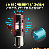 Автолампи жовті P21W 21 LED BA156 1156 габарити повороти світлодіодні лампи поворотники для авто лампа поворотів лед світлодіодна, фото 7