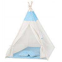 Детская палатка (вигвам) Springos Tipi XXL TIP06 White/Sky Blue