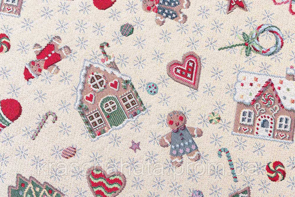 Скатертина новорічна гобеленова, 97х100 cm, ексклюзивні подарунки, Новорічний текстиль