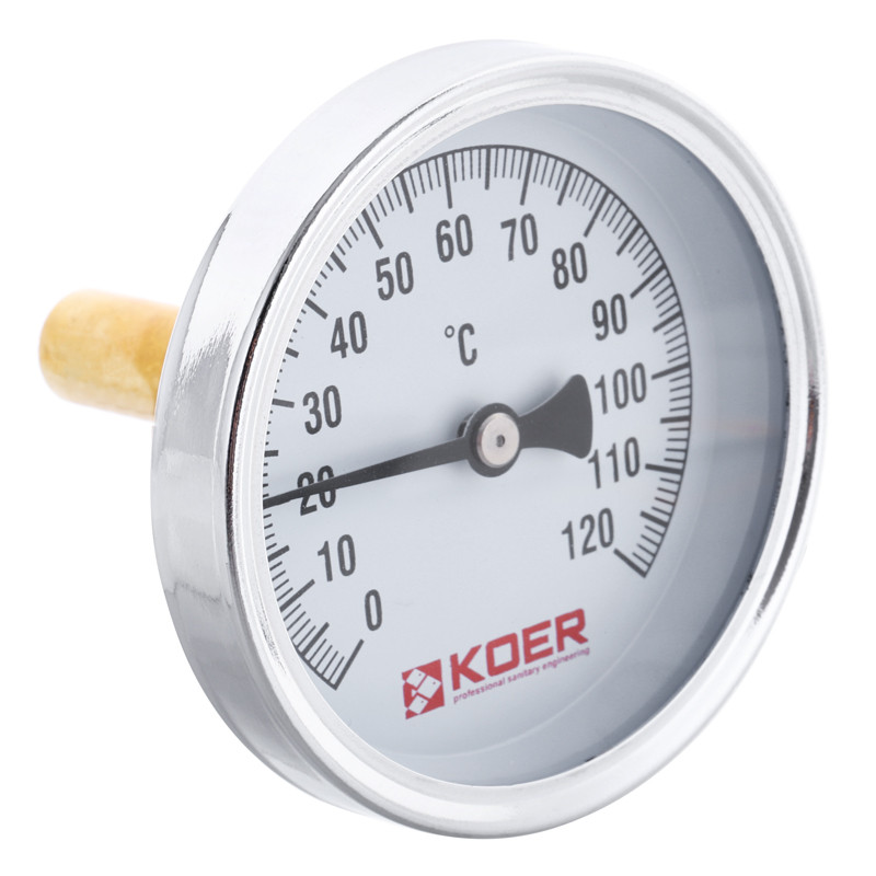 Термометр аксіальний з занурювальний гільзою KOER KT.671A D=63мм 1/2" (KR2899)