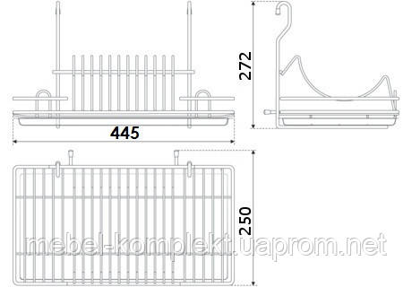 Сушка для посуды с поддоном 445х272х255 WM - фото 3 - id-p29423021
