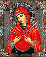 Набор алмазной вышивки (мозаики) икона "Богородица Семистрельная"