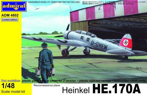 Пластикова модель 1/48 Admiral 4802 Німецький літак Heinkel He 170A