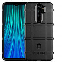 Протиударний чохол бампер Rugged Shield для Xiaomi Redmi Note 8 Pro чорний гумовий