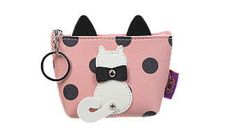 Кейс для монет PUSSY CAT, 13x10,5x5,5 см, рожевий (декор: кіт з рухомим хвостом)