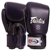 Рукавички для боксу FAIRTEX шкіряні темно-сині на липучці BGV1, 16 унцій