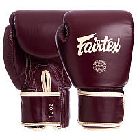 Боксерські рукавички шкіра на липучці FAIRTEX BGV16 бордові, 10 унцій